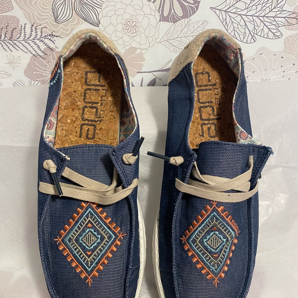 Hey Dude Boho Ocean Blue Patterned Shoes
